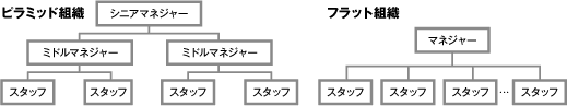 ピラミッド組織とフラット組織